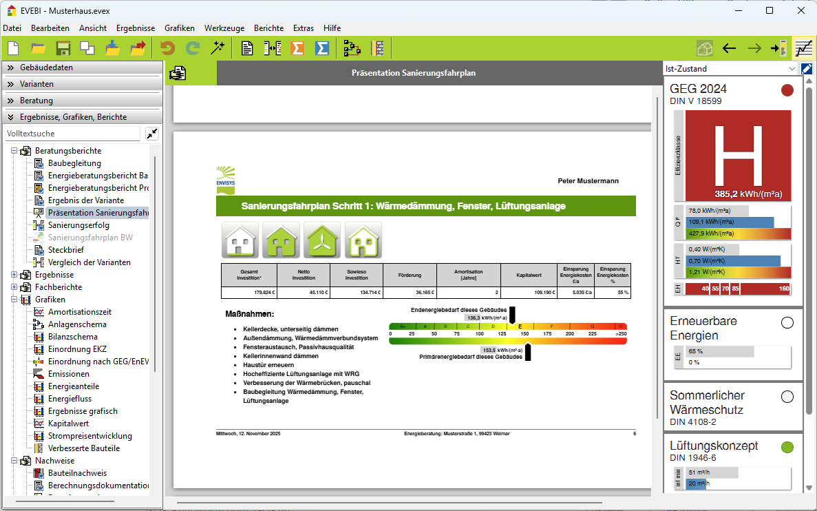 Bericht: Präsentation Sanierungsfahrplan Maßnahmen