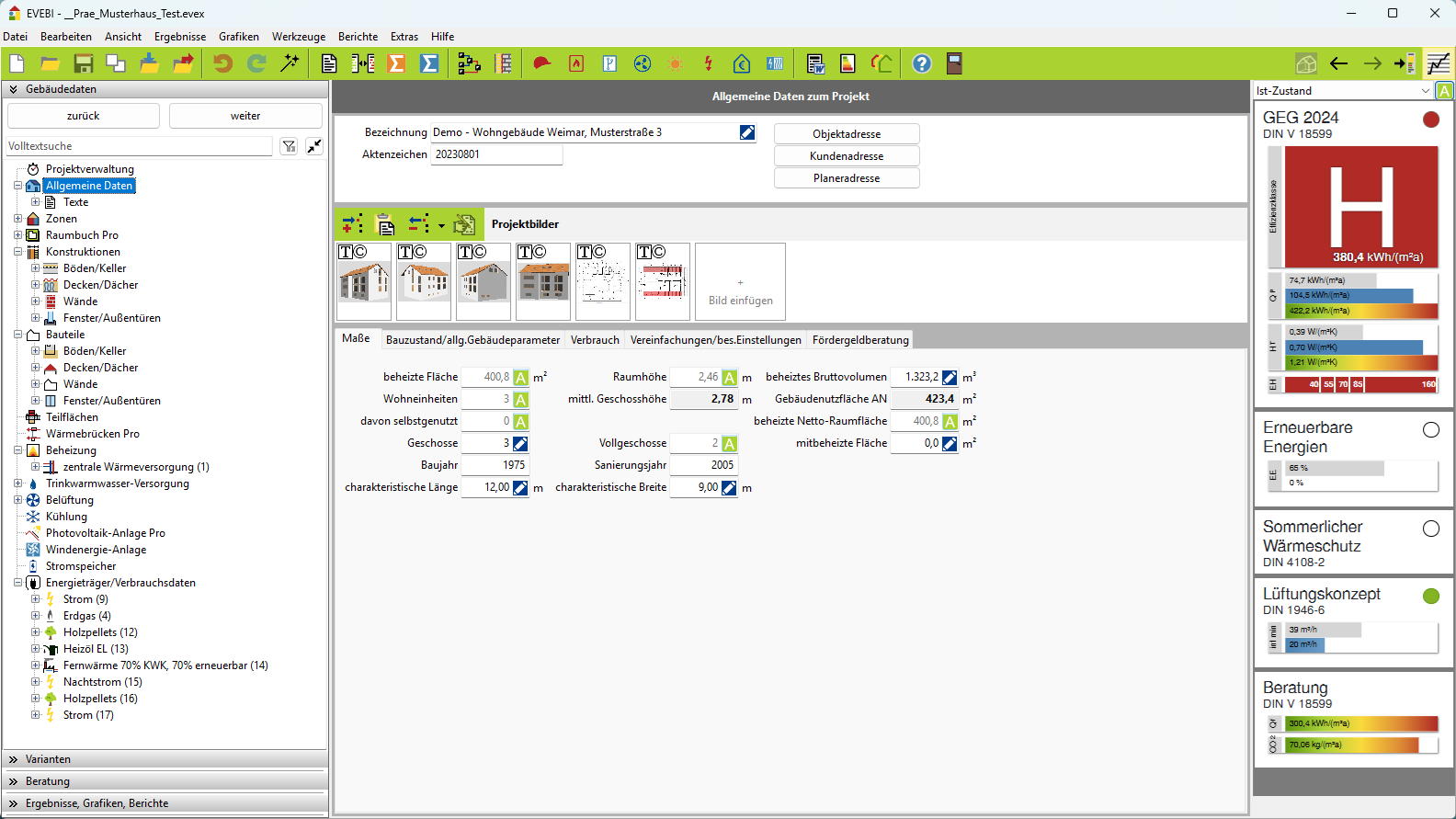Formular zur Eingabe der allegemeinen Projektdaten